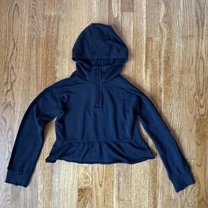 Girls All In Motion Active 1/4 Zip Hoodie, Black, Size Medium NWOT